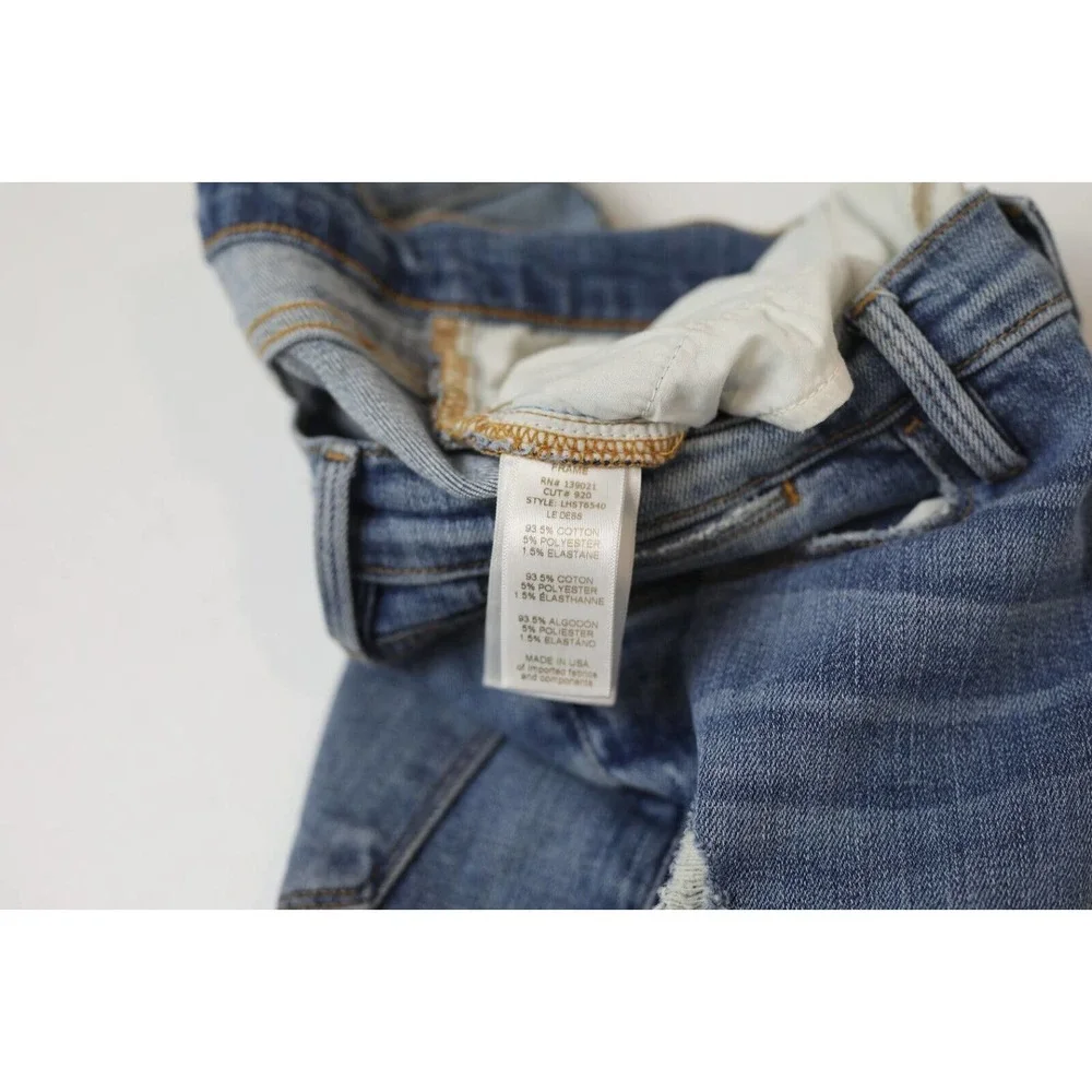 Frame Denim Womens Le‎ Debs High Ripped Straight Jeans Size 27 Distressed Denim